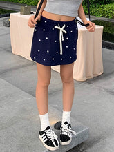 Minifalda con estampado de estrellas y cordón ajustable